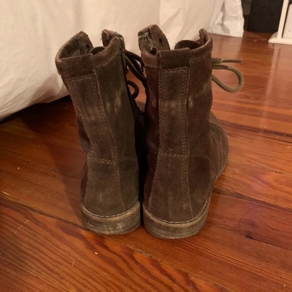 Brown Suede Steve Madden Combat Boots - Picture 4 of 6